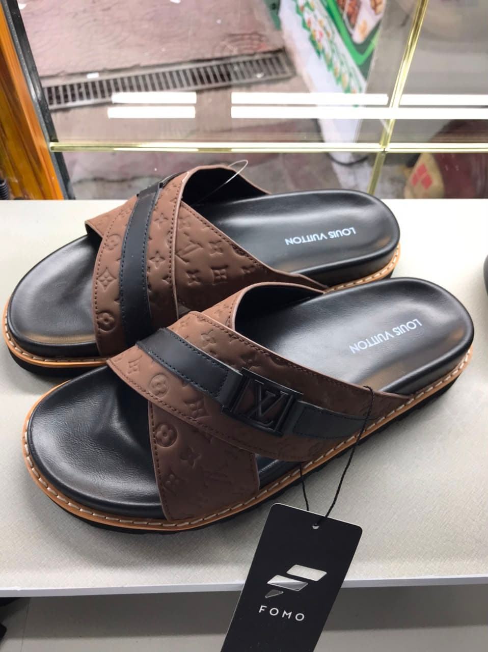 LV Cross Belt Slide Coffee