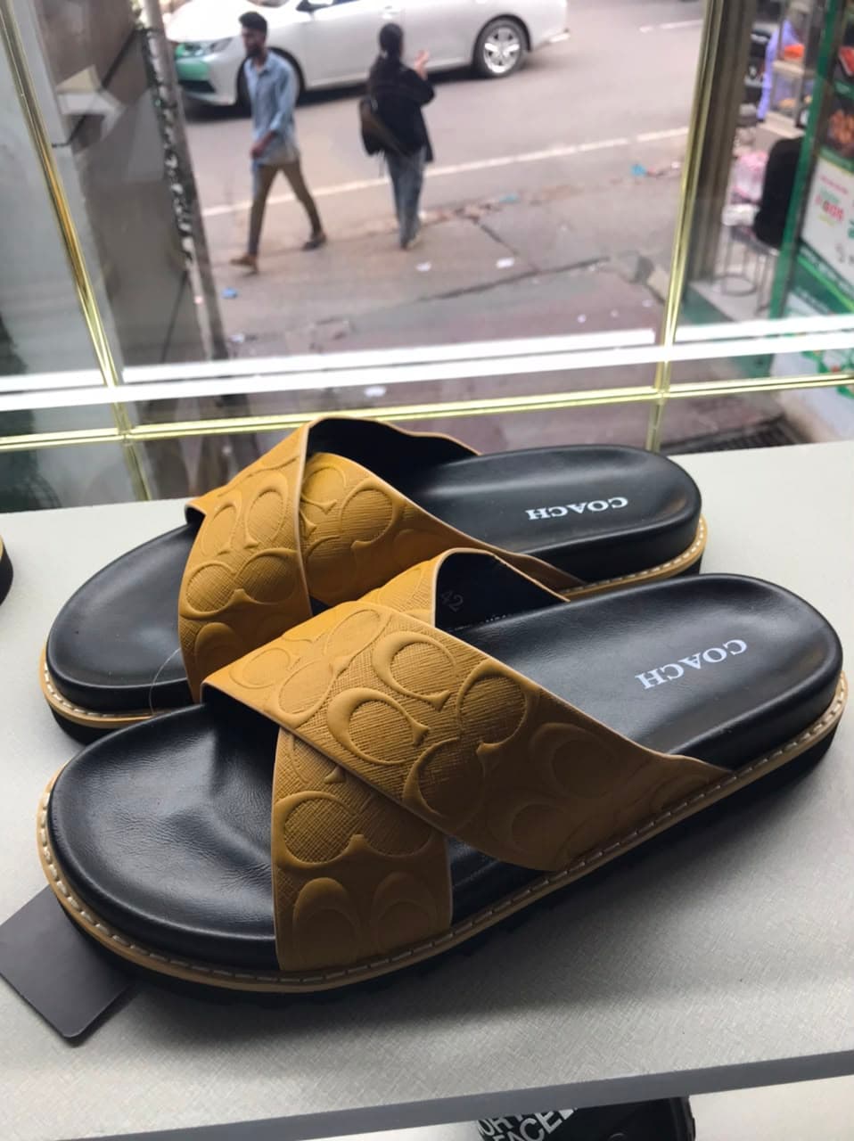 Coach Cross Belt Slide Brown